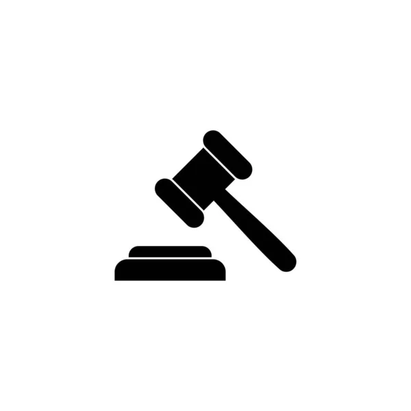 アイコンを渡す ギャベルのサインとシンボルを 法律上のアイコン オークションハンマー — ストックベクタ