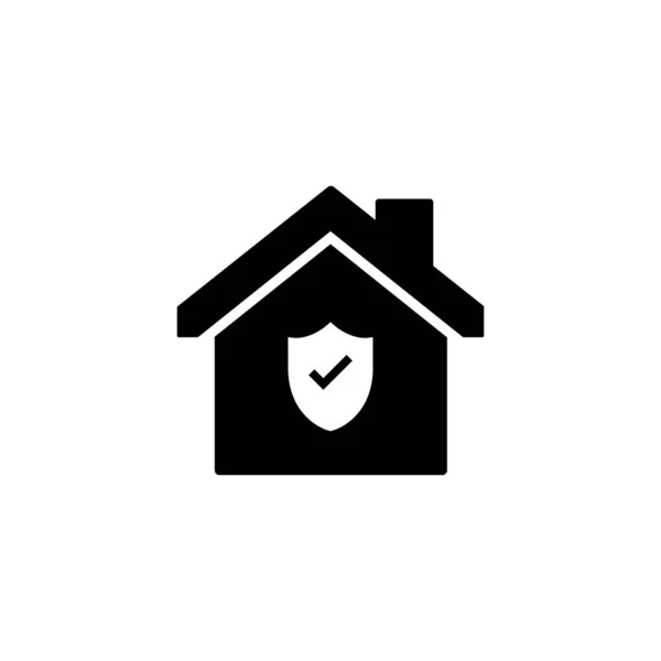 ホーム保険のアイコン 家の保護記号と記号 — ストックベクタ