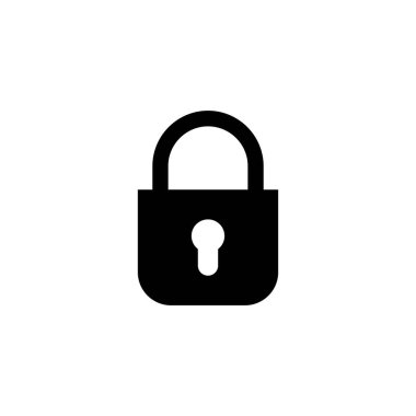 Kilit simgesi. Asma kilit işareti ve sembol. Şifreleme simgesi. Güvenlik sembolü