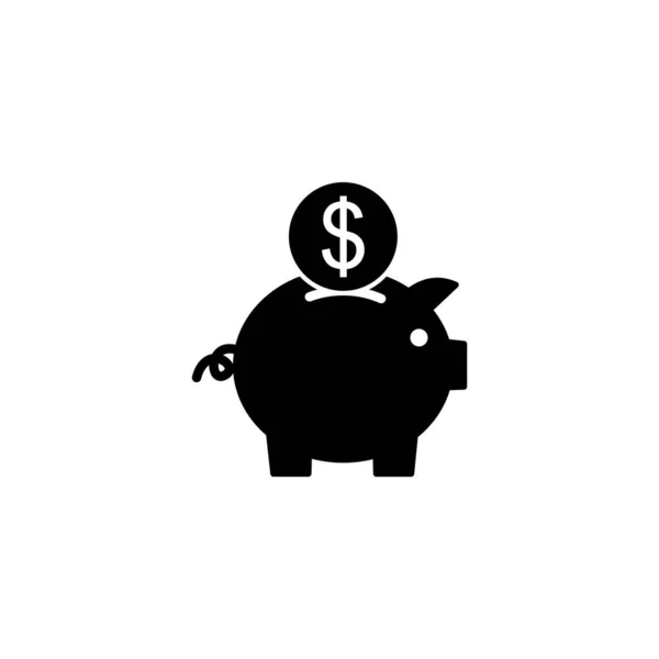 Ikona Piggy Bank Značka Symbol Prasečích Peněz — Stockový vektor
