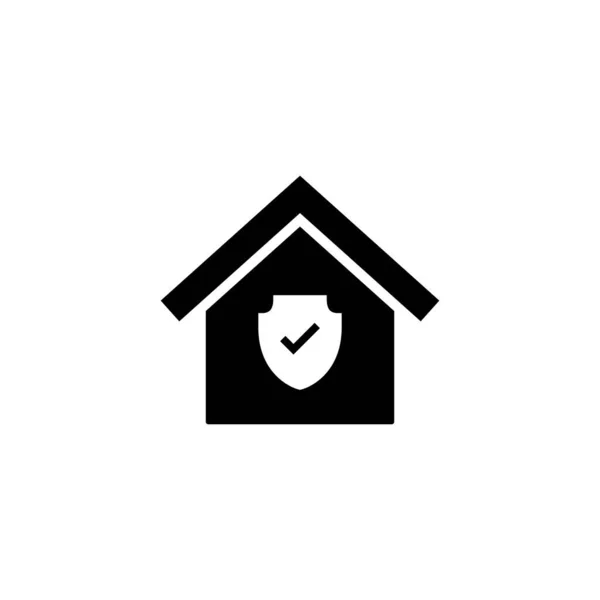 ホーム保険のアイコン 家の保護記号と記号 — ストックベクタ