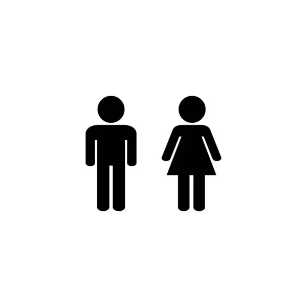 Икона Мужчины Женщины Мужской Женский Знак Символ Девочки Мальчики — стоковый вектор