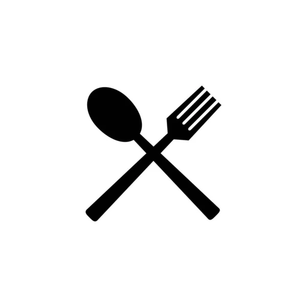 勺子和叉子图标 餐厅标志和符号 — 图库矢量图片