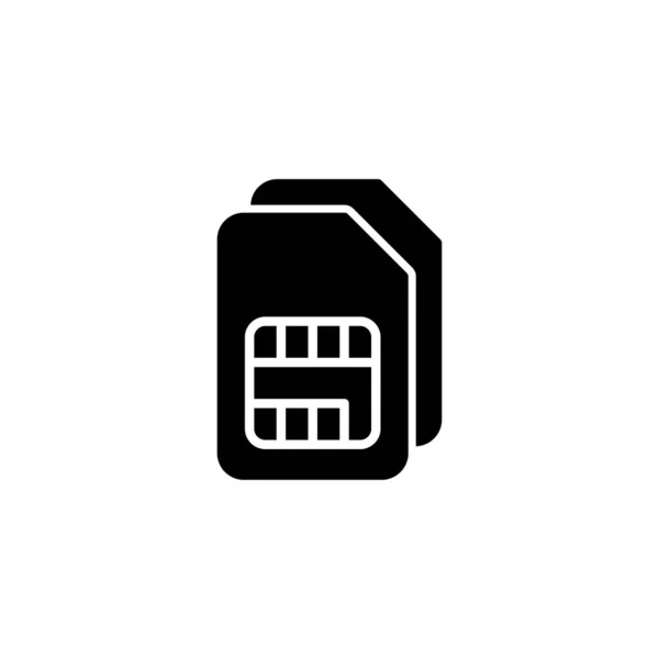 Ikona Sim Karty Dvojité Znamení Symbol Sim Karty — Stockový vektor