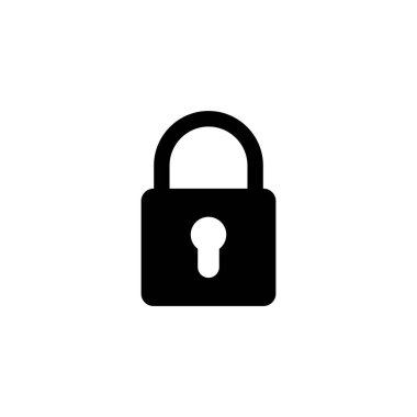 Kilit simgesi. Asma kilit işareti ve sembol. Şifreleme simgesi. Güvenlik sembolü