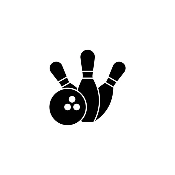 Bowlingikonen Bowlingklot Och Pin Tecken Och Symbol — Stock vektor