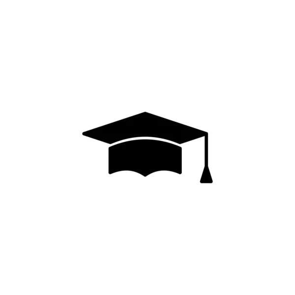 Ikona Edukacji Znak Symbol Czapki Absolwenta Absolwentka Pułap Dla Studentów — Wektor stockowy