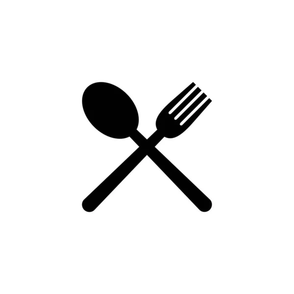 Löffel Und Gabel Restaurant Schild Und Symbol — Stockvektor