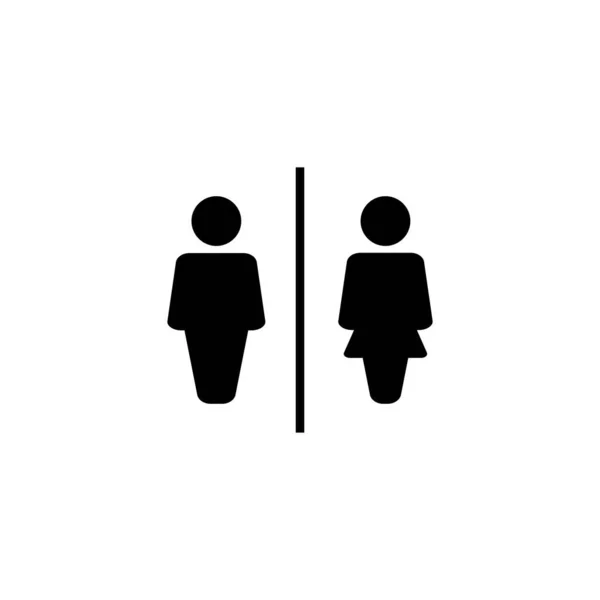 Tuvalet Ikonu Kızlar Erkekler Tuvaletleri Imzalar Simgeler Banyo Tabelası Tuvalet — Stok Vektör