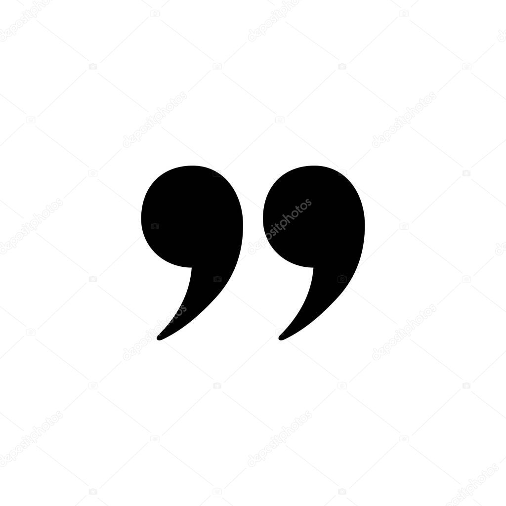 Quote icon. Quotation mark sign and symbol