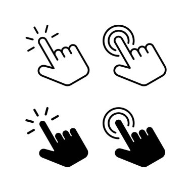 Hand click icon vector for web and mobile app. pointer sign and symbol. hand cursor icon