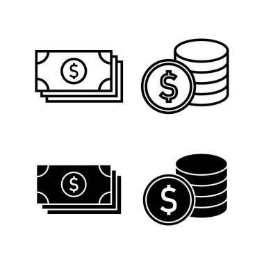 Web ve mobil uygulama için para simgesi vektörü. Para işareti ve sembol