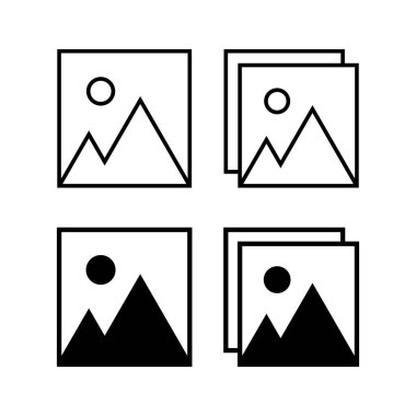 Web ve mobil uygulama için resim simgesi vektörü. Fotoğraf galerisi işareti ve sembol. resim simgesi