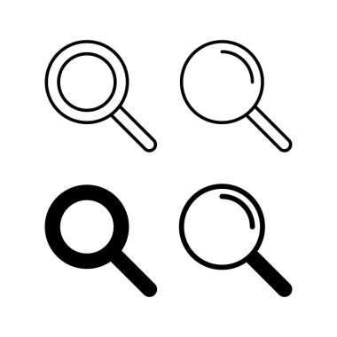 Web ve mobil uygulama için simge vektörü ara. Büyüteç işareti ve sembolü ara