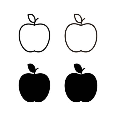 Web ve mobil uygulama için Apple simgesi vektörü. Web tasarımı için elma işareti ve semboller.
