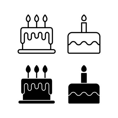Cake icon vector for web and mobile app. Cake sign and symbol. Birthday cake icon