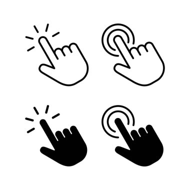 Hand click icon vector for web and mobile app. pointer sign and symbol. hand cursor icon