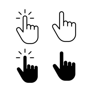 Hand cursor icon vector for web and mobile app. cursor sign and symbol. hand cursor icon clik