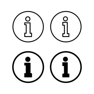 Web ve mobil uygulama için bilgi simgesi vektörü. İmza ve sembol hakkında. Faq simgesi