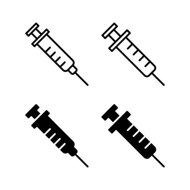 Web ve mobil uygulama için şırınga ikonu vektörü. İğne işareti ve sembol. Aşı simgesi
