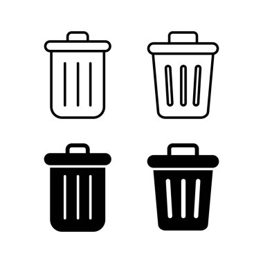 Web ve mobil uygulama için çöp simgesi vektörü. Çöp kutusu simgesi. İşareti ve sembolü sil.
