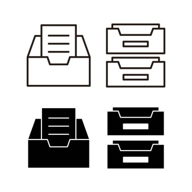 Web ve mobil uygulama için dizin simgesi vektörünü arşivle. Belge vektör simgesi. Depolama simgesini arşivle.