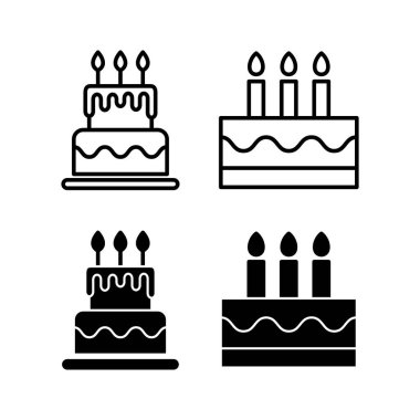 Cake icon vector for web and mobile app. Cake sign and symbol. Birthday cake icon