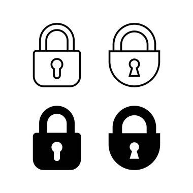 Web ve mobil uygulama için simge vektörünü kilitle. Asma kilit işareti ve sembol. Şifreleme simgesi. Güvenlik sembolü