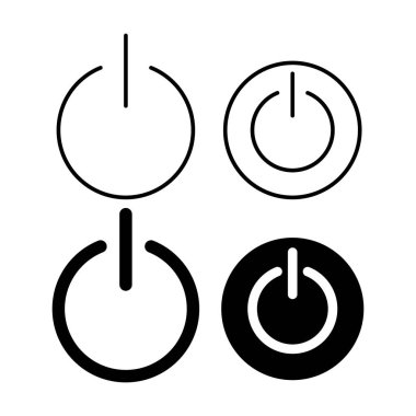Web ve mobil uygulama için güç simgesi vektörü. Güç Anahtarı işareti ve sembolü. Elektrik gücü.