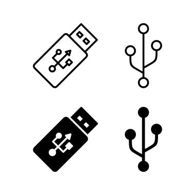 Web ve mobil uygulama için Usb simgesi vektörü. Flaş disk işareti ve sembol. Flash disk işareti.