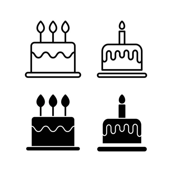 Cake Icon Vector Web Mobile App Cake Sign Symbol Birthday — Stockvektor