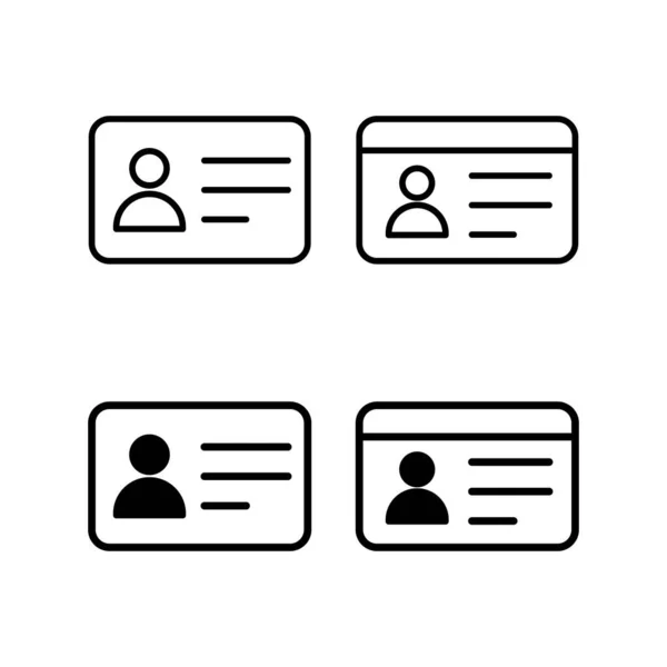 Vettore Icone Licenza App Web Mobile Icona Della Carta Identità — Vettoriale Stock