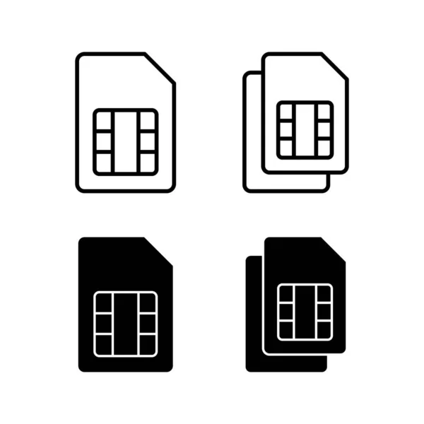 Sim Karten Icon Vektor Für Web Und Mobile App Dual — Stockvektor
