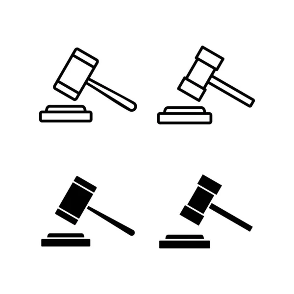 Gavel Значок Вектор Веб Мобільних Додатків Суддя Дав Знак Символ — стоковий вектор