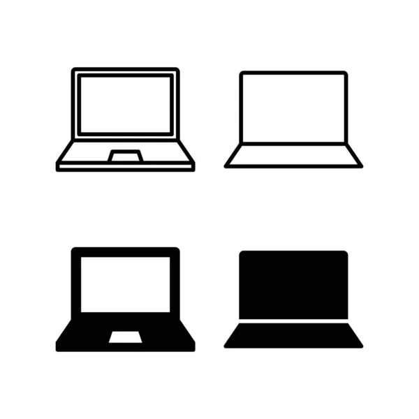 网络应用和移动应用的笔记本电脑图标向量 计算机符号和符号 — 图库矢量图片
