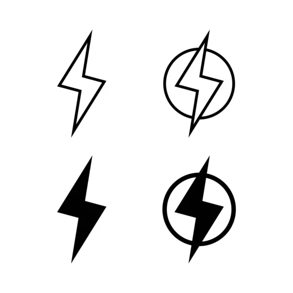 Vecteur Icônes Foudre Pour Application Web Mobile Signe Symbole Électrique — Image vectorielle