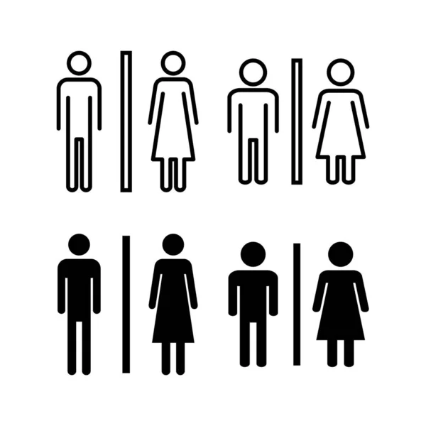 用于Web和移动应用程序的厕所图标向量 女孩和男孩的洗手间标志和符号 浴室标志 — 图库矢量图片
