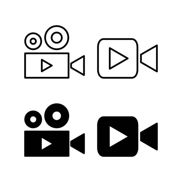 Video Ikona Vektor Pro Webové Mobilní Aplikace Značka Symbol Videokamery — Stockový vektor