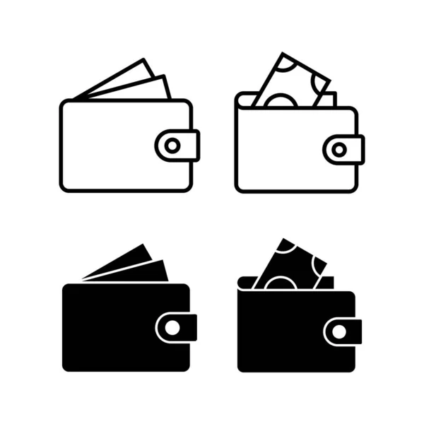 모바일 Wallet Icon Vector 표시와 상징물 — 스톡 벡터