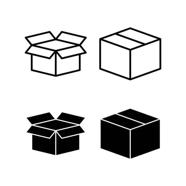 Box Icon Vector Web Mobile App Box Sign Symbol Parcel — Vector de stock
