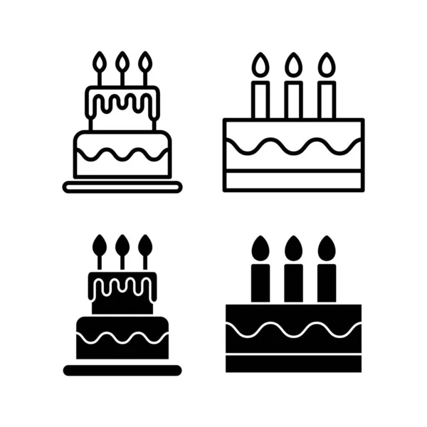 Cake Icon Vector Web Mobile App Cake Sign Symbol Birthday — Stock Vector