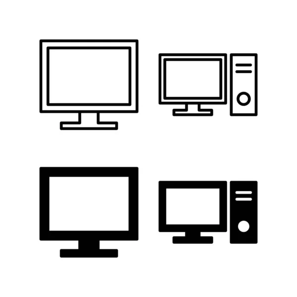 Вектор Значков Компьютера Веб Мобильного Приложения Знак Символ Монитора Компьютера — стоковый вектор