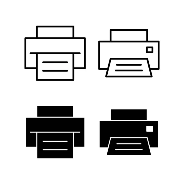 Vettore Icone Stampa App Web Mobile Segno Simbolo Della Stampante — Vettoriale Stock