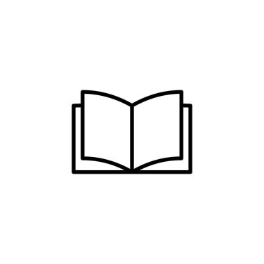 Kitap ikonu. Açık kitap işareti ve sembol. Kitap simgesi