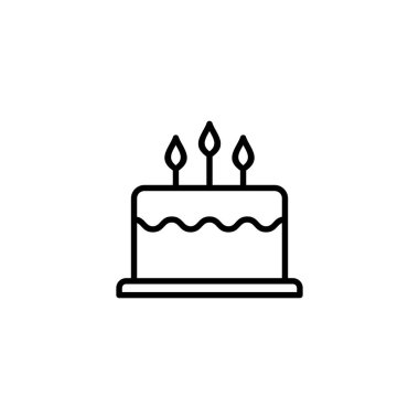 Kek simgesi. Pasta işareti ve sembol. Doğum günü pastası simgesi