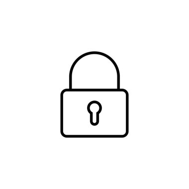 Kilit simgesi. Asma kilit işareti ve sembol. Şifreleme simgesi. Güvenlik sembolü