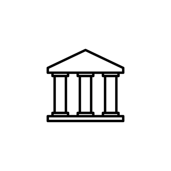 Icône Banque Signe Symbole Banque Musée Université — Image vectorielle
