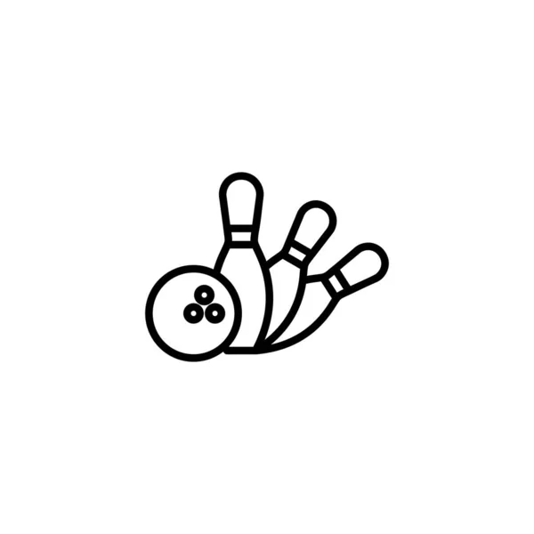 Bowlingikonen Bowlingklot Och Pin Tecken Och Symbol — Stock vektor