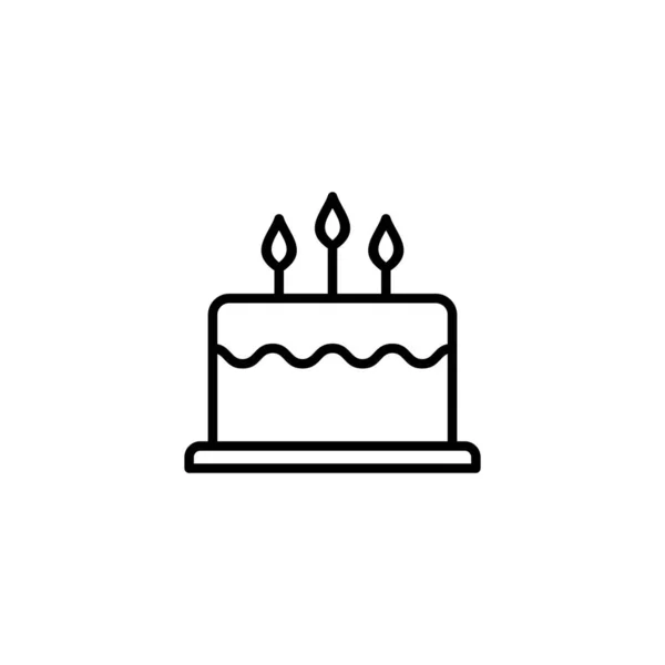 Ikona Ciasta Znak Symbol Ciasta Ikona Tortu Urodzinowego — Wektor stockowy