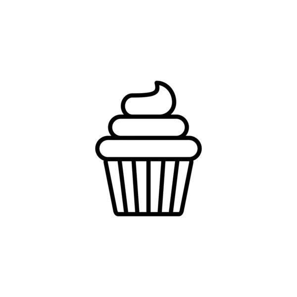 Ikona Ciasta Puchar Ciasto Znak Symbol — Wektor stockowy